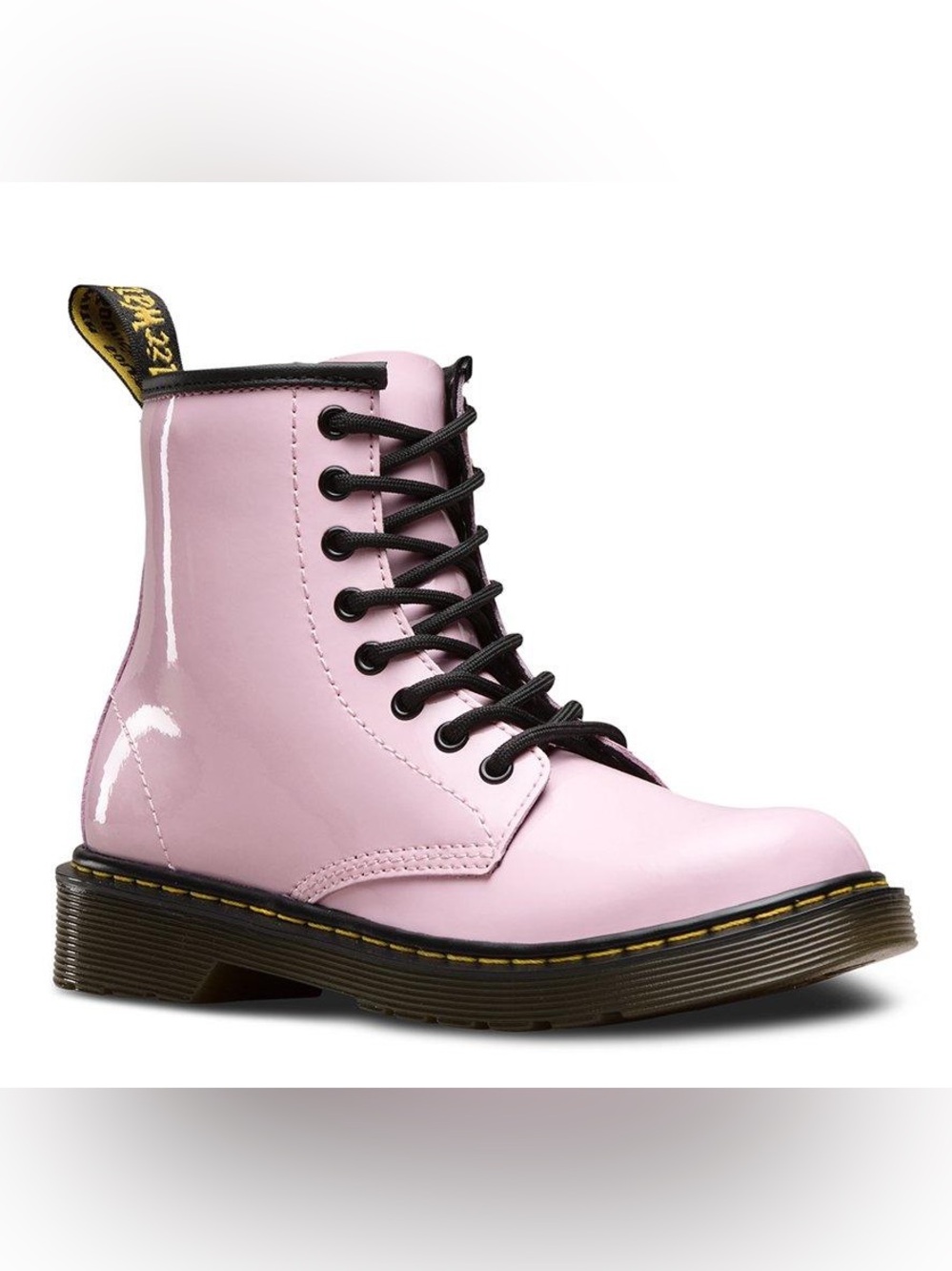 NEW Dr. Martens Pink Junior 1460 Patent Leather Lace-Up Combat Boot Size 2
